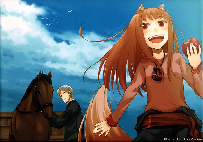 Holo-Ookami-to-Koushinryou-Spice-and-Wolf-Wallpaper-700x490 Las 10 mejores parejas interespecie del anime