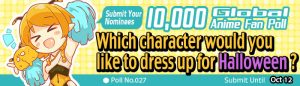 [10,000 Global Anime Fan Poll Results!] Which Character Would You Like to Dress Up for Halloween?
