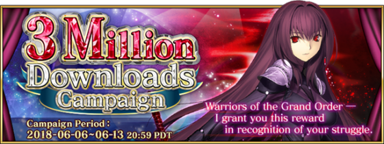 3-mill-Fate-560x210 Fate/Grand Order Celebrates 3 Million Downloads!