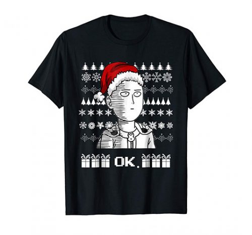 Saitama-Okay-Face-Oppai-Anime-Manga-Ugly-Christmas-Shirt-Wallpaper Top 10 Anime Merch We Want for Christmas 2018 [Updated Best Recommendations]