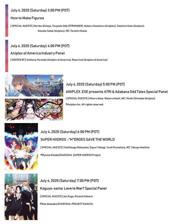 Aniplex-Online-Fest Anime and manga