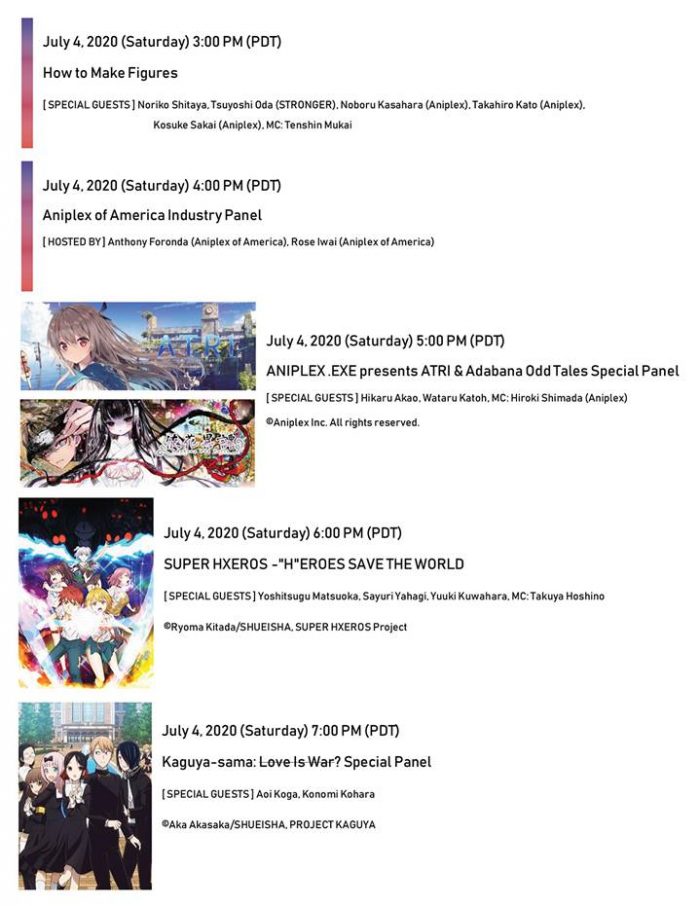 Aniplex Online Fest Announces Programming Schedule and Special Guests