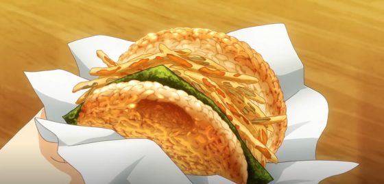 isekai-shokudou-1-700x316 Recipes from Another World! - Rice Burger with Mixed Vegetable Tempura  (Restaurant to Another World 2)