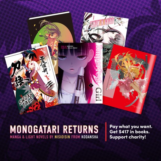 monogatarireturns_bundle-MetaSquare-560x560 Humble Bundle and Kodansha Release Manga Bundle “MONOGATARI Returns: Manga & Light Novels by NISIOISN”