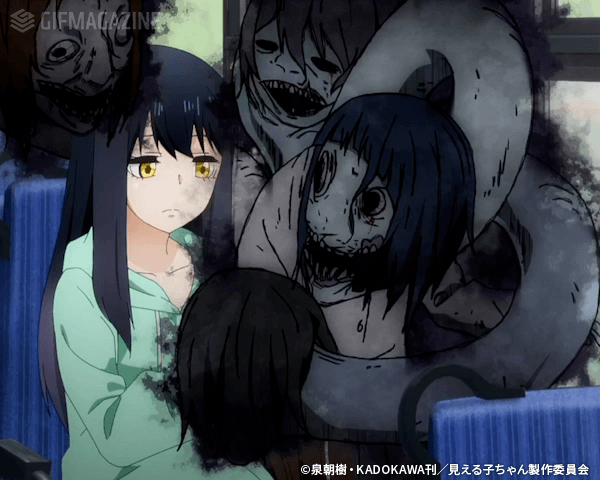 Mieruko-chan-Wallpaper A Spooky Splash of Colour in "Mienaikara ne!?" by Sora Amamiya (Mieruko-chan OP)