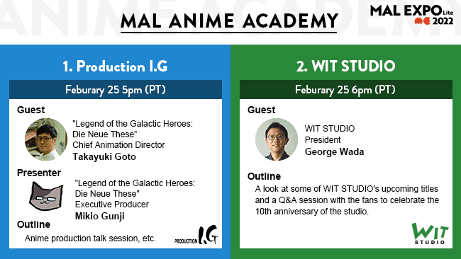 MAL-Online-Panel MyAnimeList to Hold Free-of-Charge Q&A Panel with Production I.G, WIT STUDIO