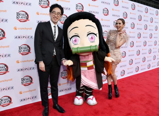 TOP_IMG_DEMON_SLAYER_RED_CARPET Voice Actors Natsuki Hanae, Zach Aguilar, and Producer Yûma Takahashi Along With the English Cast of Demon Slayer attend the Los Angeles Red Carpet Premiere of “Demon Slayer - To the Swordsmith Village” film